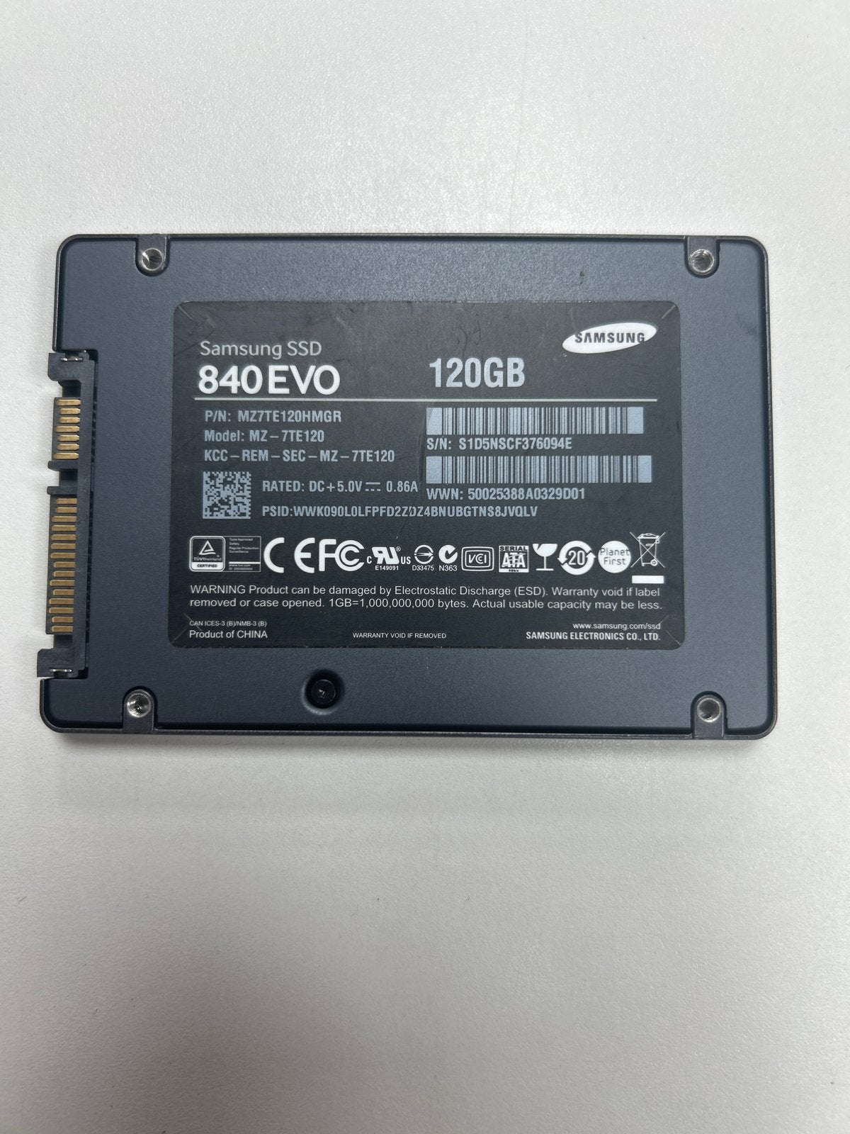 Samsung SSD 840 EVO 120GB SATA III Interne SSD, Computers en Software, Harde schijven, Intern, Gebruikt, Server, Ophalen of Verzenden