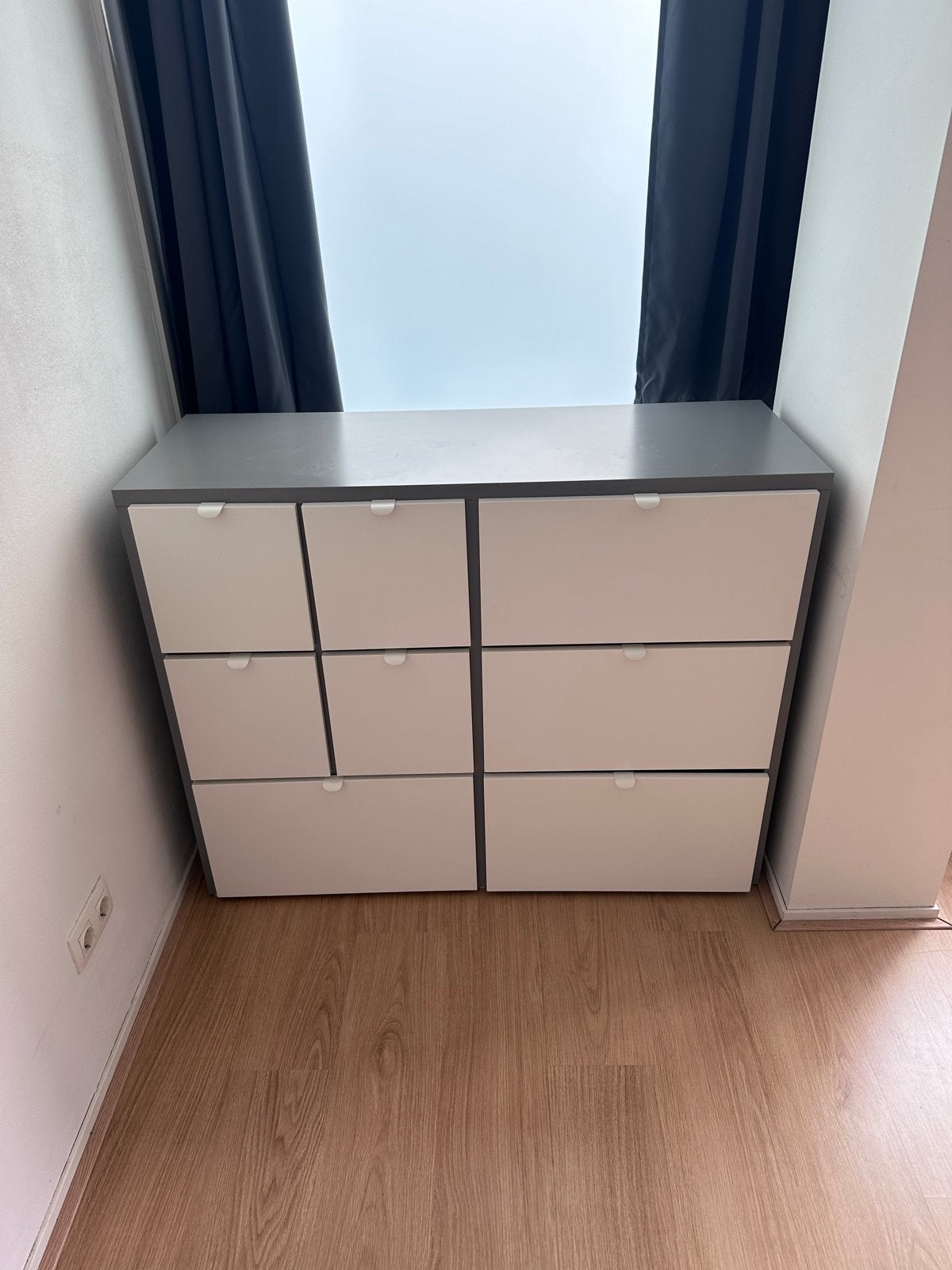 IKEA VISTHUS Ladekast 8 lades grijs/wit, Ophalen, Overige materialen, Gebruikt, 5 laden of meer