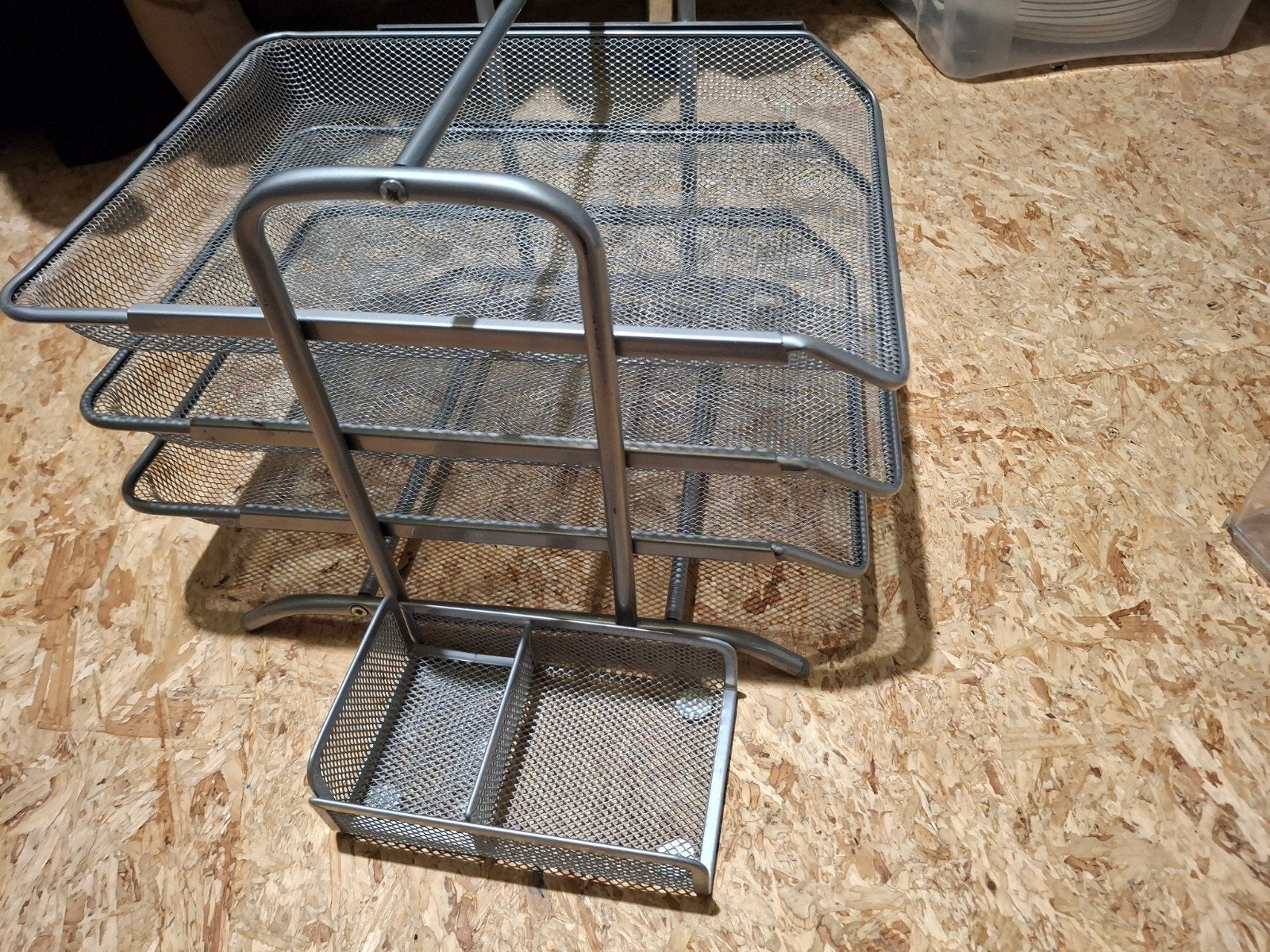 Metalen bureau-organizer met 3 laden en pennenbakje, Ophalen of Verzenden, Gebruikt