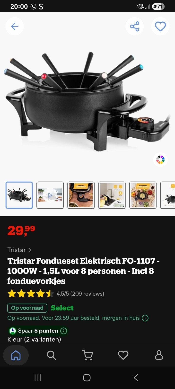 Tristar FO-1107 Fondue nieuw in de doos, Ophalen, Nieuw, 4 t/m 7 personen