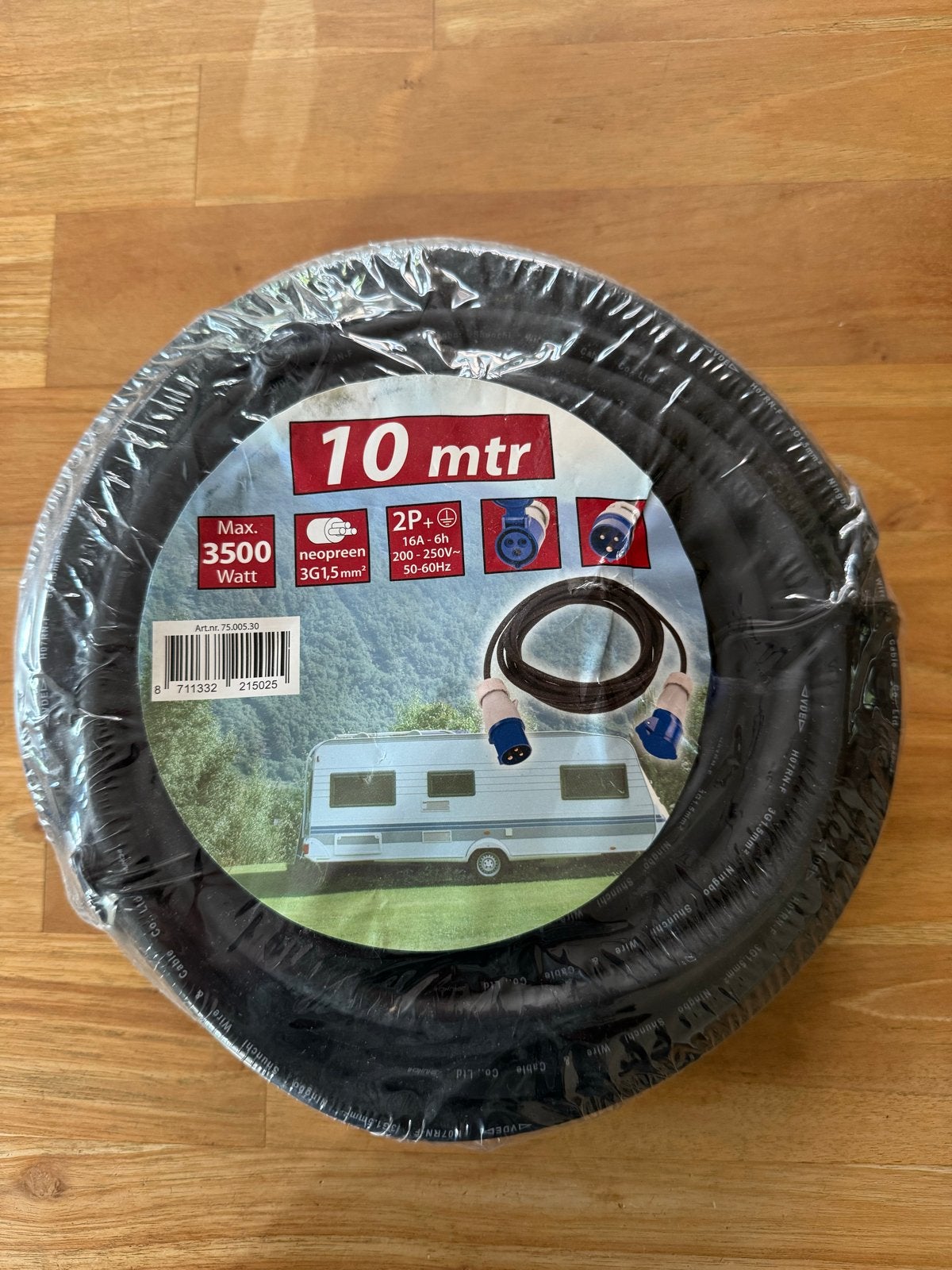 Caravan CEE verlengkabel 10m - 3500W, Ophalen of Verzenden, Nieuw