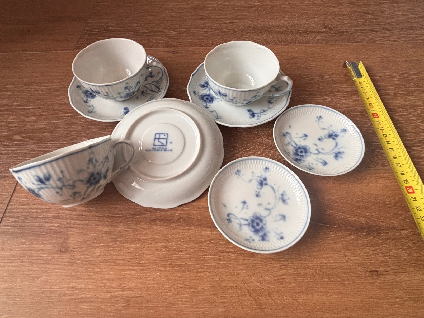 Victoria blue thee kopjes 3st, Antiek en Kunst, Antiek | Porselein, Ophalen