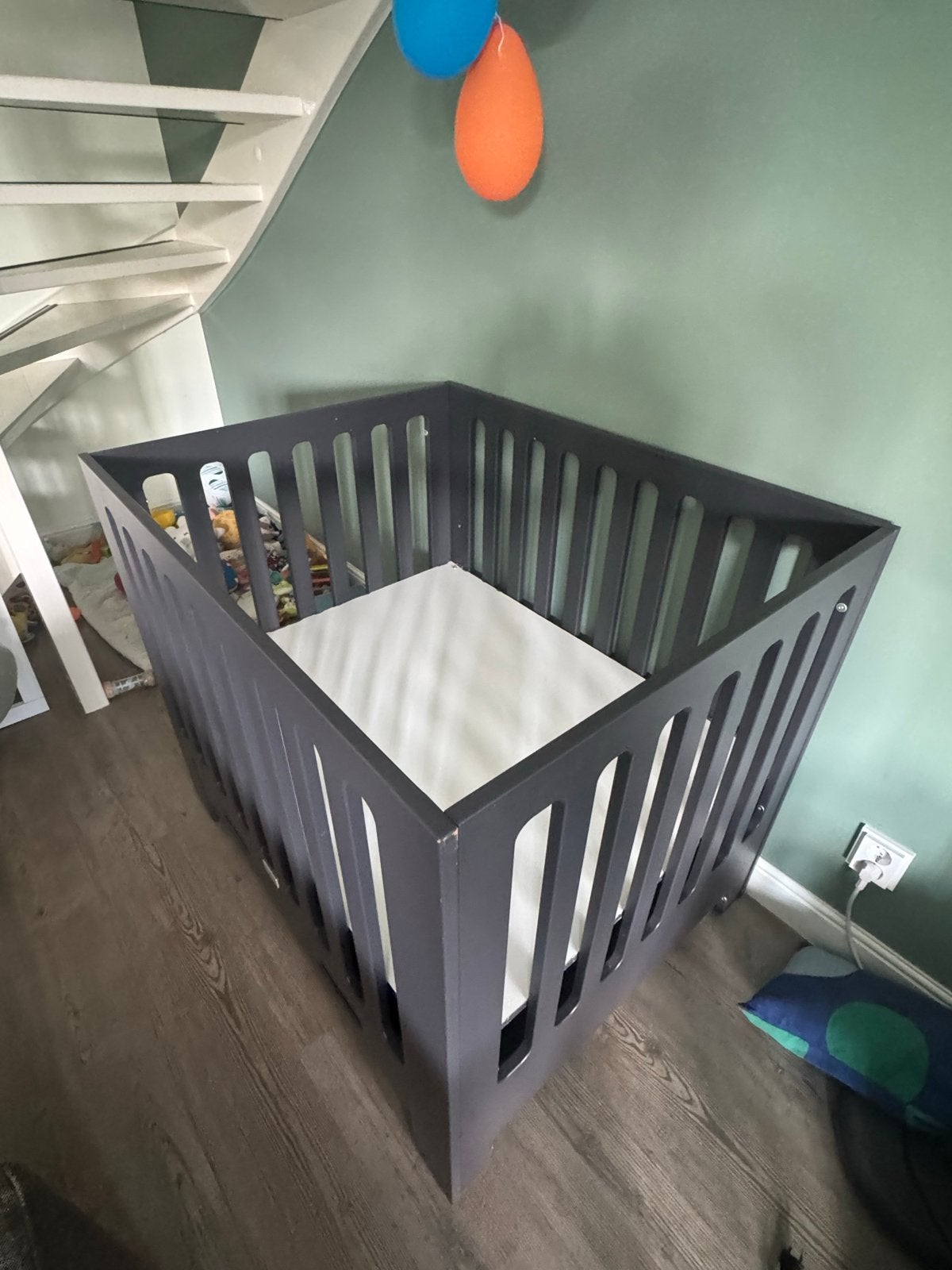 Coming babybox antraciet met lade, Ophalen, Gebruikt, Rechthoekig, In hoogte verstelbaar