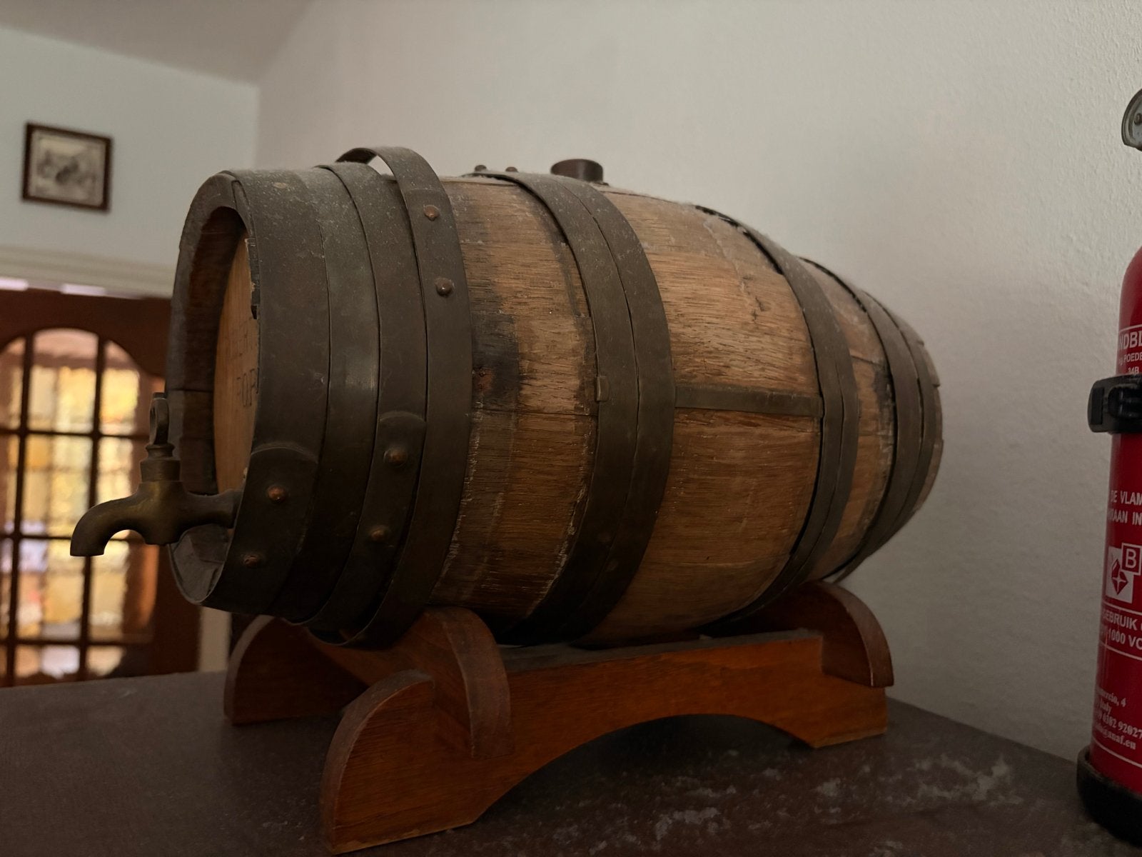 Vintage Robertson's Port Wijnvat met Kraan en Standaard, Ophalen of Verzenden