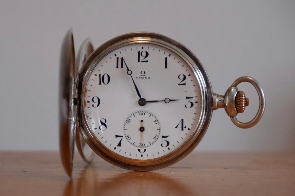 Omega Antiek Zilveren Zakhorloge, Zakhorloge, 1900 tot 1930, Ophalen of Verzenden, Omega