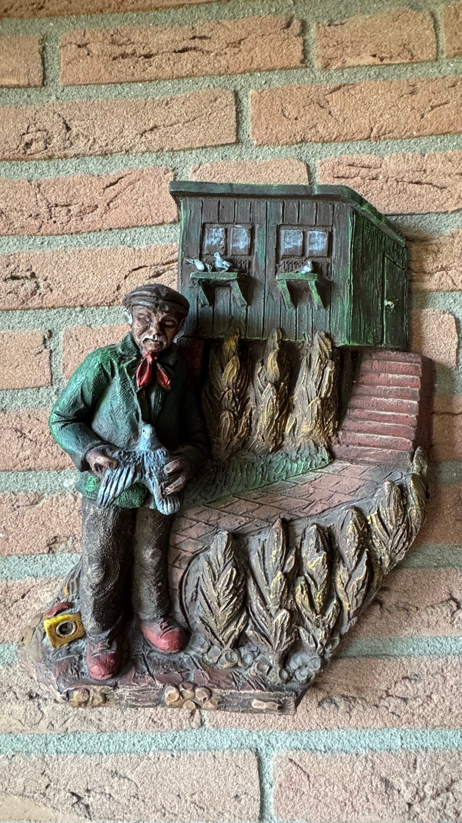 Vintage Duivenmelker wandbord - Decoratief, Ophalen, Gebruikt, Mens