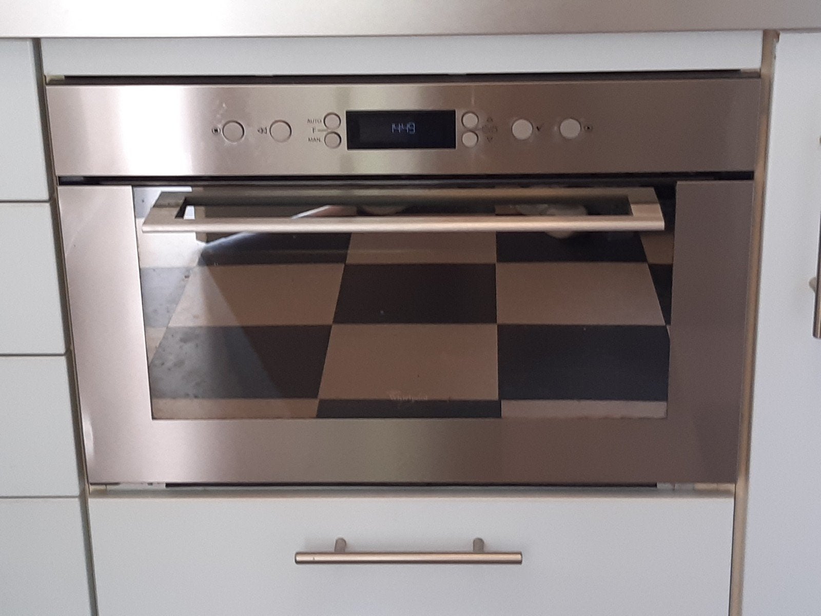 Whirlpool AMW 755 IX Inbouw Combimagnetron, Ophalen, Combimagnetron, Gebruikt, Inbouw