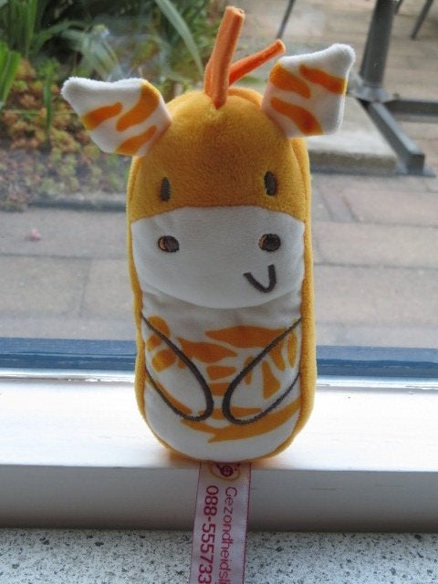 3 x Knuffel telefoon Zetje Zebra van CZ Gezondheidslijn, Oranje, Overige typen, Ophalen of Verzenden, Zo goed als nieuw
