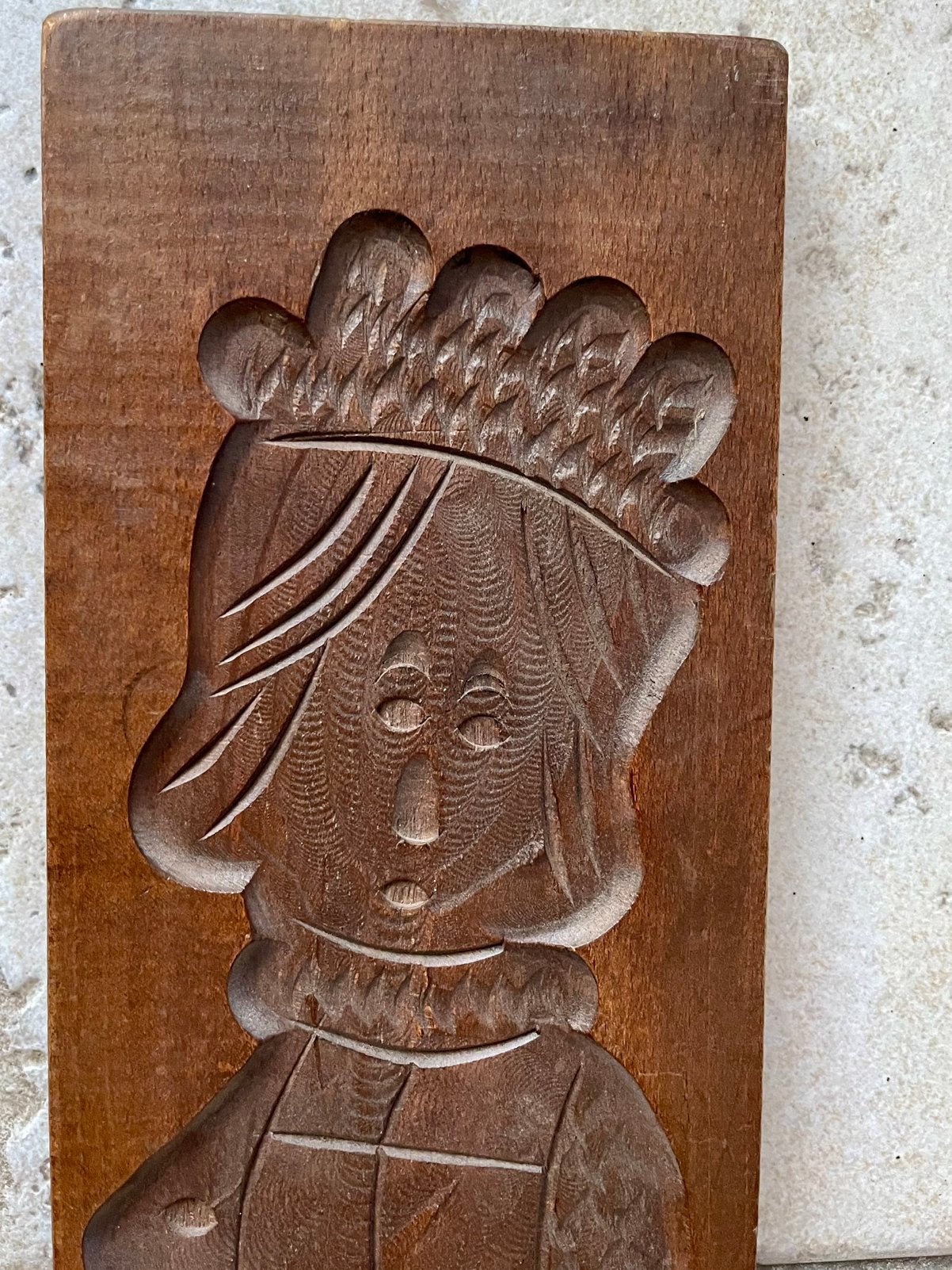 Antieke handgesneden speculaasplank 70 cm | grote koekplank, Ophalen of Verzenden