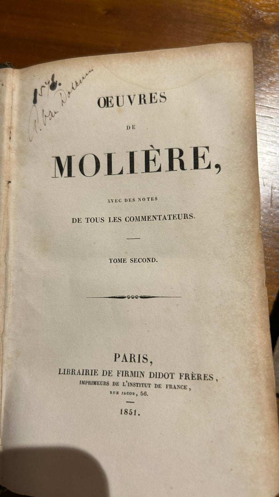 Antieke Molière Boeken - Oeuvres de Molière (1851), Ophalen of Verzenden
