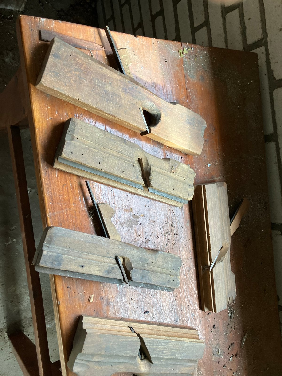 Set van 5 Oude Houten Profielschaven, Antiek en Kunst, Ophalen of Verzenden