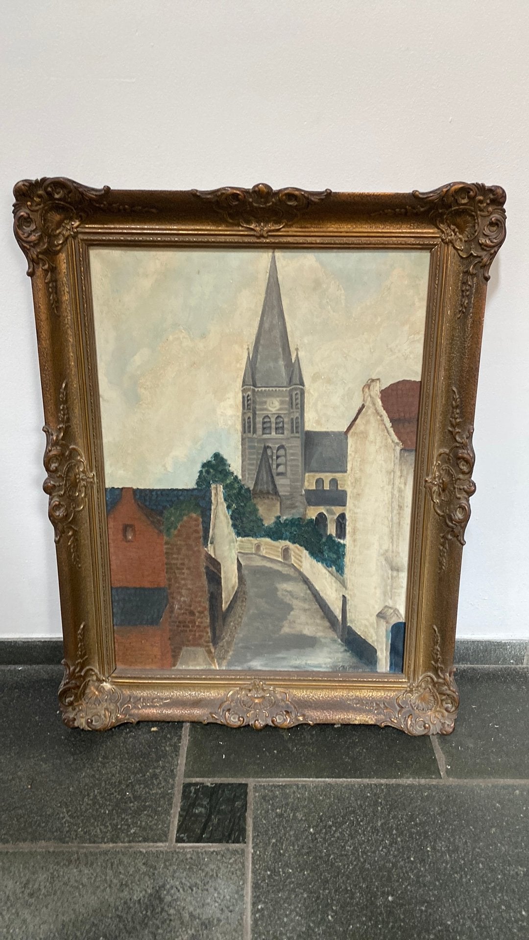 Vergulde schilderijlijst 85x65cm Kloosterberg Thorn, Ophalen, Overige stijlen, Doek, Bijzondere lijst