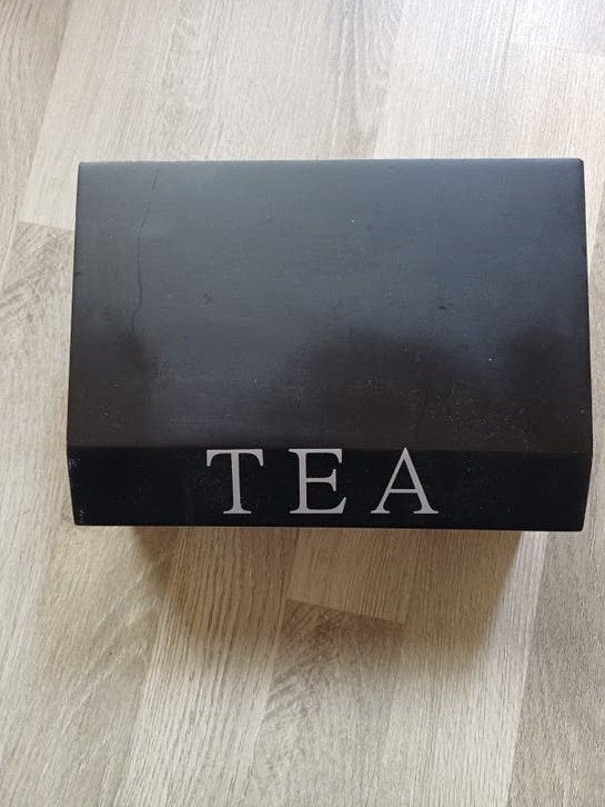 thee doos, Huis en Inrichting, Theedoos, Ophalen, Zo goed als nieuw, Zwart