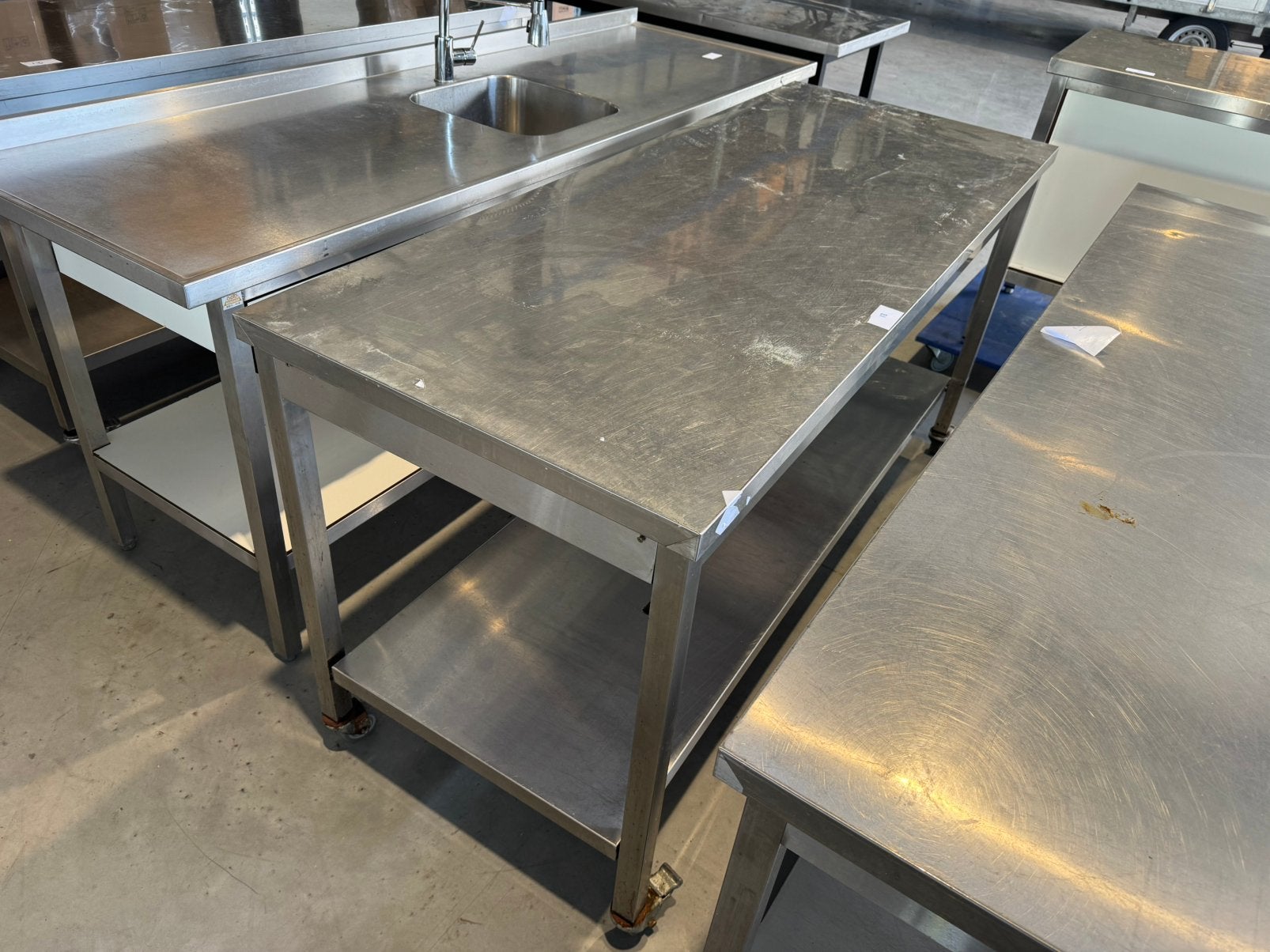 Diverse rvs horeca spoeltafels, werktafels, spoelbak, Ophalen, Gebruikt, RVS Meubilair, Nb