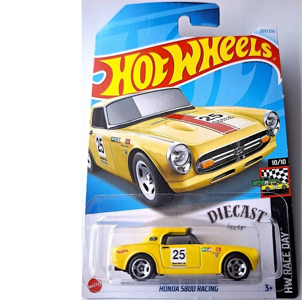 Hot Wheels Honda S800 Racing, Yellow, ( international card ), Hobby en Vrije tijd, Ophalen, Nieuw, Auto