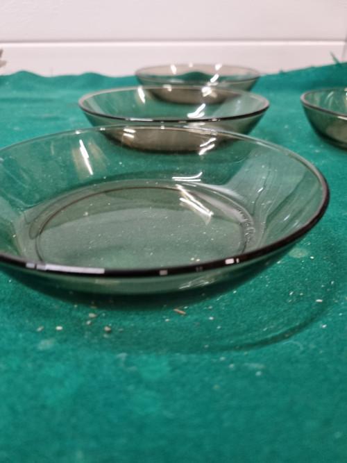 schaaltjes arcopal bruin glas vijf stuks, Ophalen of Verzenden