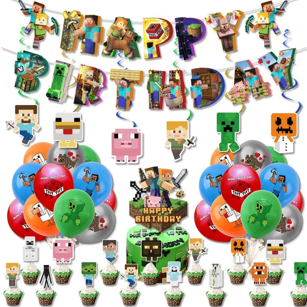 Minecraft - Verjaardag Versiering / Decoratie / Birthday, Versiering, Contact@gatesgroup.nl, Verjaardag, Ophalen of Verzenden