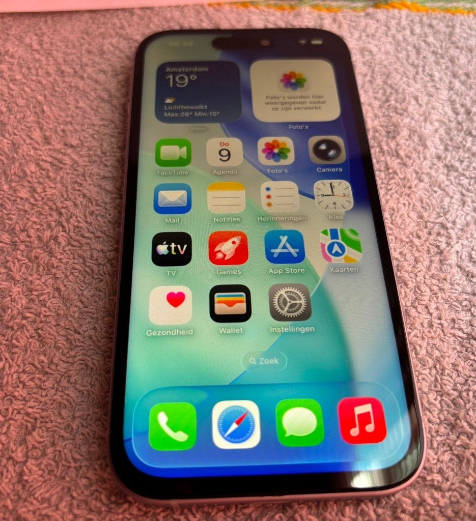 Zgan iPhone 15 128 GB blauw, krasvrij met  nieuwe Accu 100%, Telecommunicatie, Mobiele telefoons | Apple iPhone, 128 GB, IPhone 15