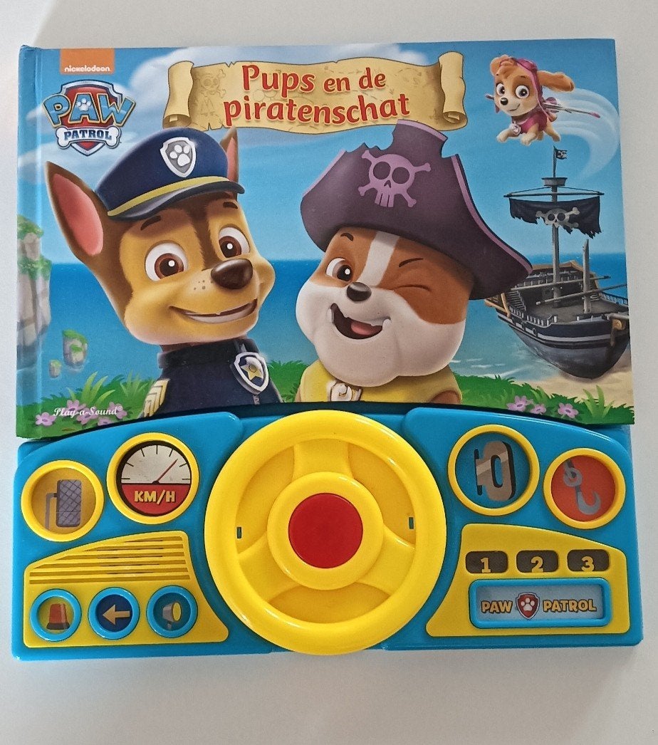 Paw Patrol: Pups en de piratenschat - Interactief boek, Ophalen of Verzenden, Zo goed als nieuw, Uitklap-, Voel- of Ontdekboek
