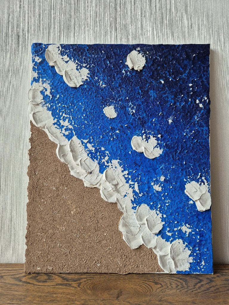 Schilderij Strand – 40x50cm, Antiek en Kunst, Kunst | Schilderijen | Modern, Ophalen, Met textuur, Acrylverf, Landschap