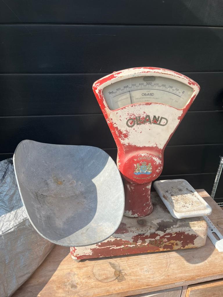 Olland vintage weegschaal, Witgoed en Apparatuur, Weegschalen, Ophalen, Zo goed als nieuw, Minder dan 10 kg
