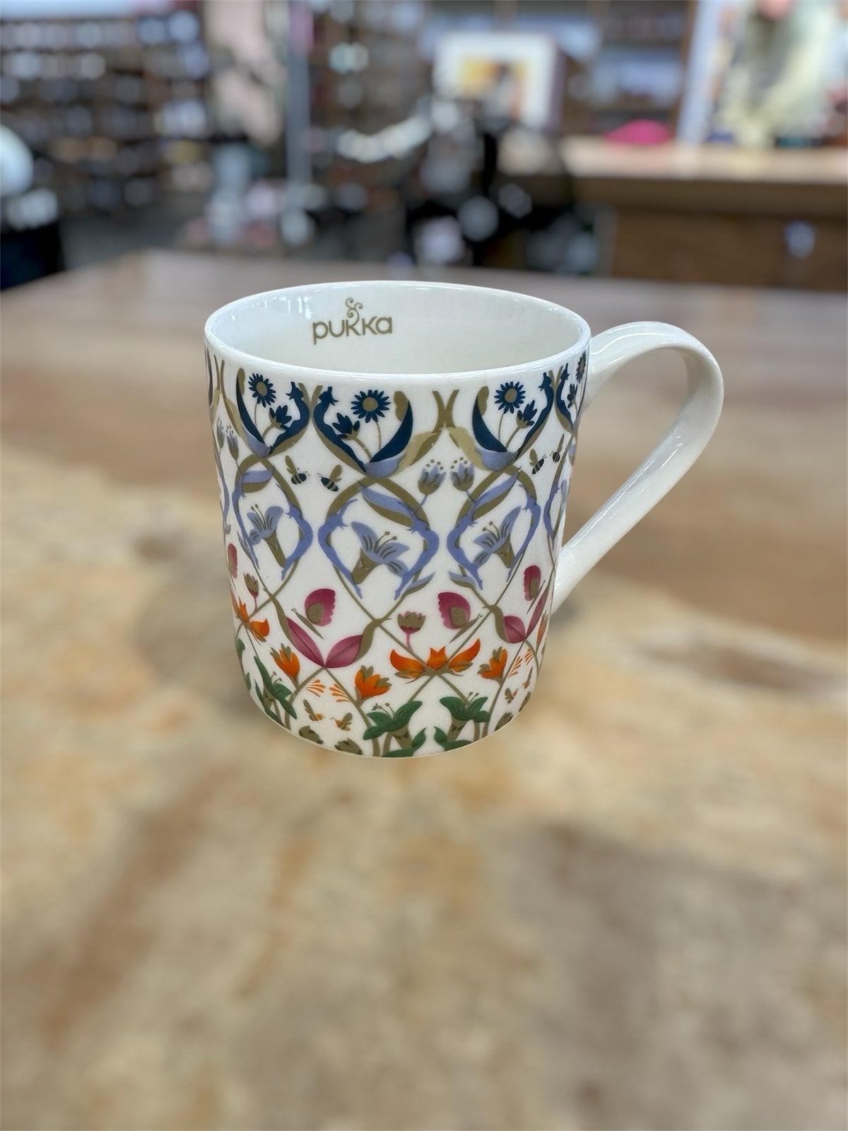 Pukka Beker met Bloemenpatroon, Overige merken, Keramiek, Zo goed als nieuw, Mok