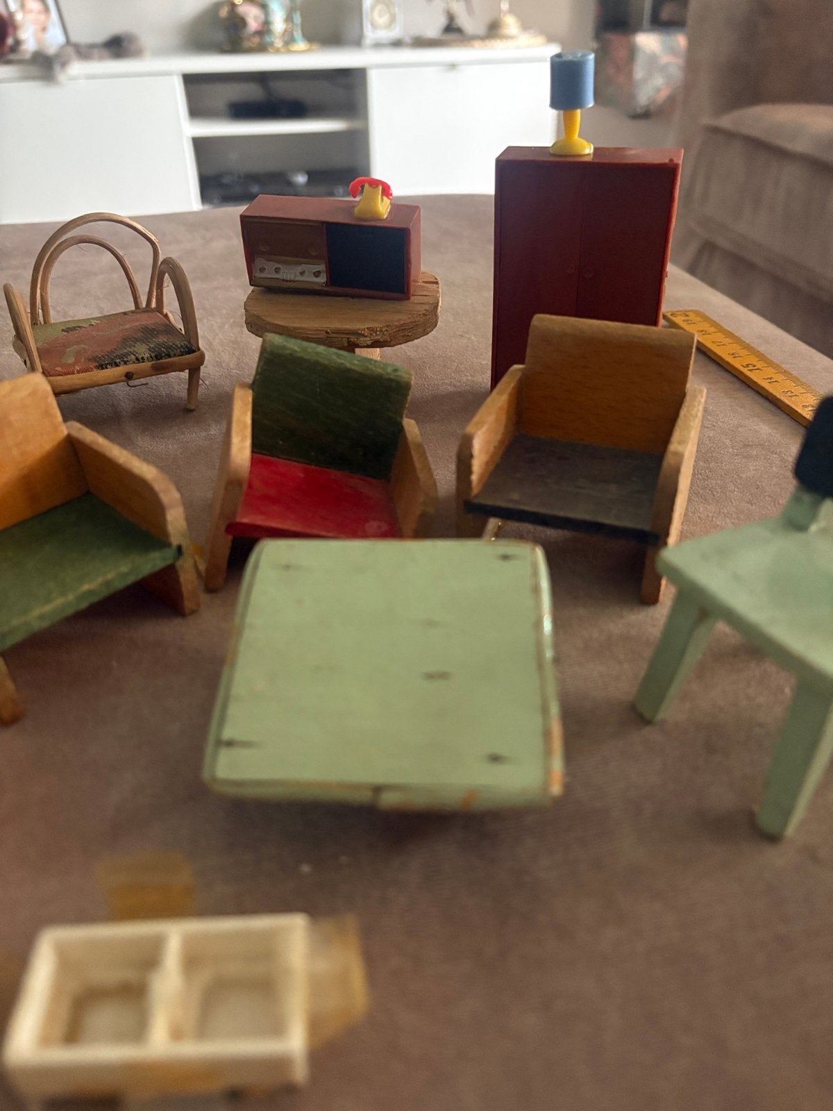 Vintage Poppenhuis Meubels - Diverse Set, Verzamelen, Poppenhuizen en Toebehoren, Ophalen, Gebruikt