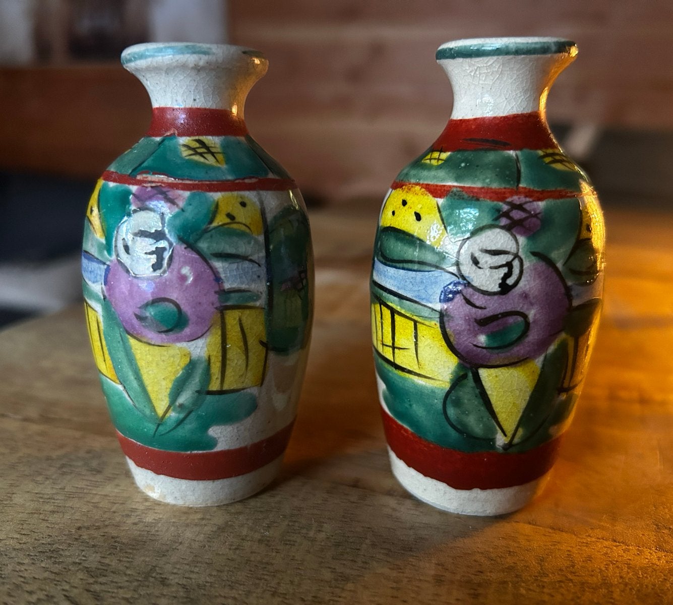 Antieke Satsuma vaasjes - handgeschilderd, Ophalen of Verzenden