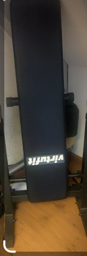 VirtuFit Halterbank (Inklapbaar) + Halterstang en Gewichten, Sport en Fitness, Ophalen of Verzenden, Zo goed als nieuw, Fitnessbank