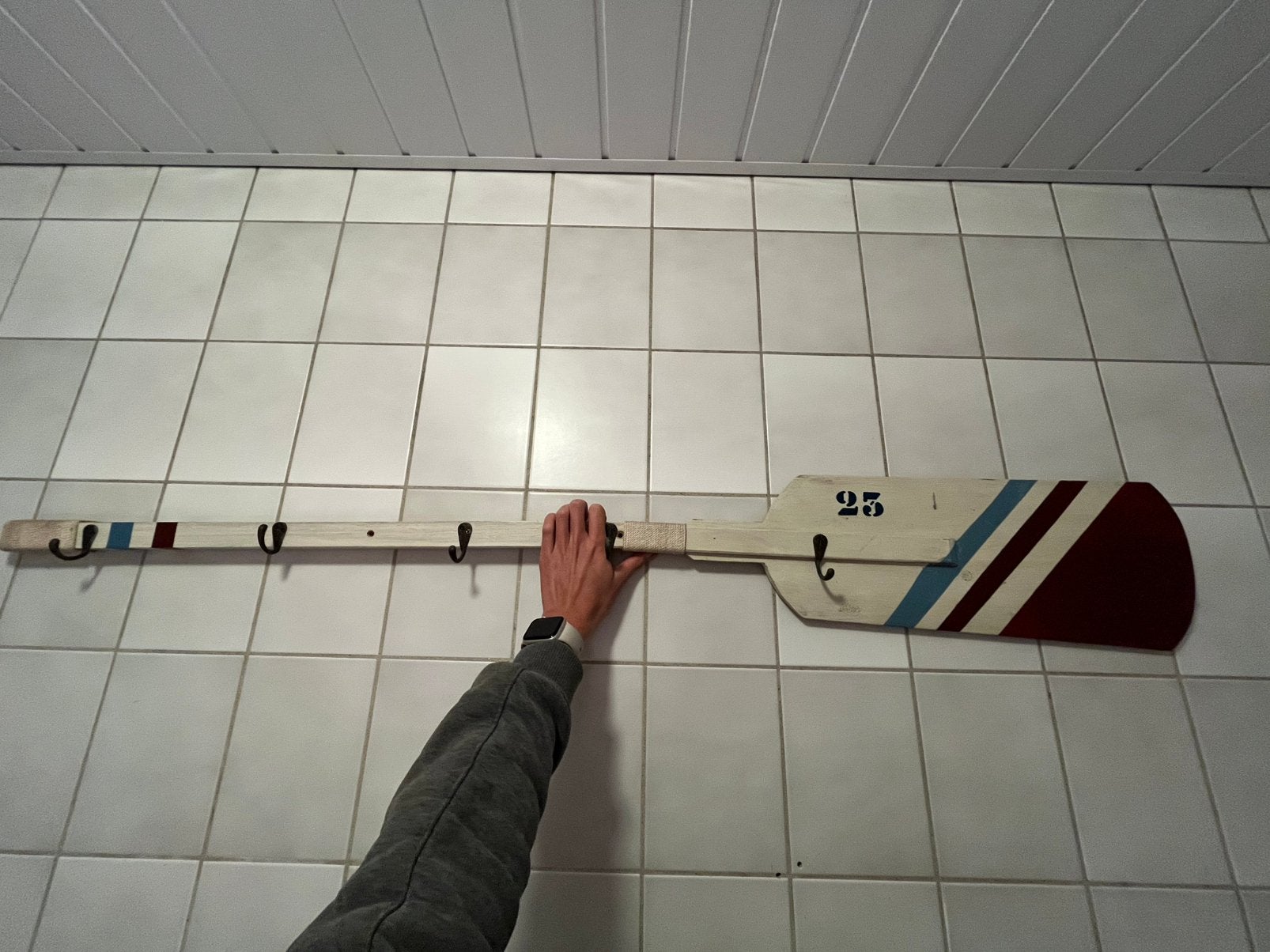 Vintage kapstok van houten roeispaan, Ophalen, Zo goed als nieuw, Overige typen