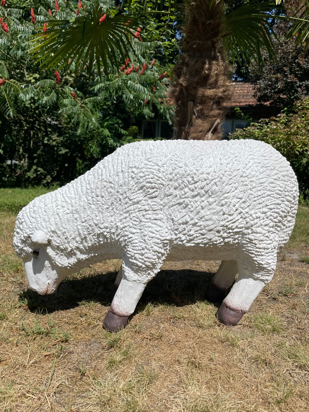 Schaap grazend merino beeld boerderij wol boer dier stal wei, Ophalen, Nieuw, Kunststof, Dierenbeeld