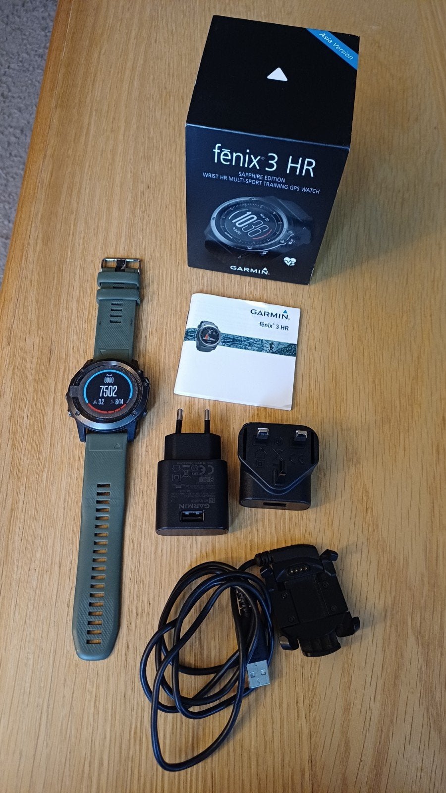Garmin Fenix 3 HR Sapphire Edition GPS sporthorloge, Stappen, Garmin, Ophalen of Verzenden, Zo goed als nieuw
