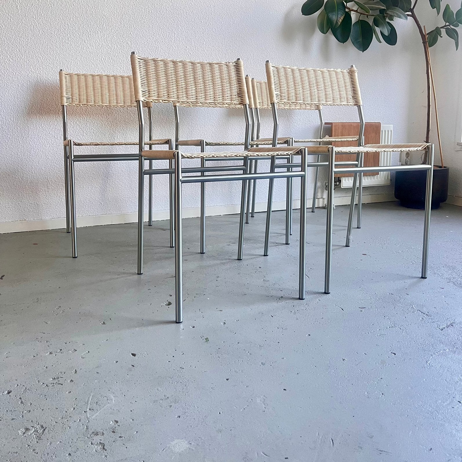 5x Martin Visser eetkamerstoelen Spectrum – RVS Design, Huis en Inrichting, Stoelen, Ophalen, Zo goed als nieuw, Zwart, Kunststof