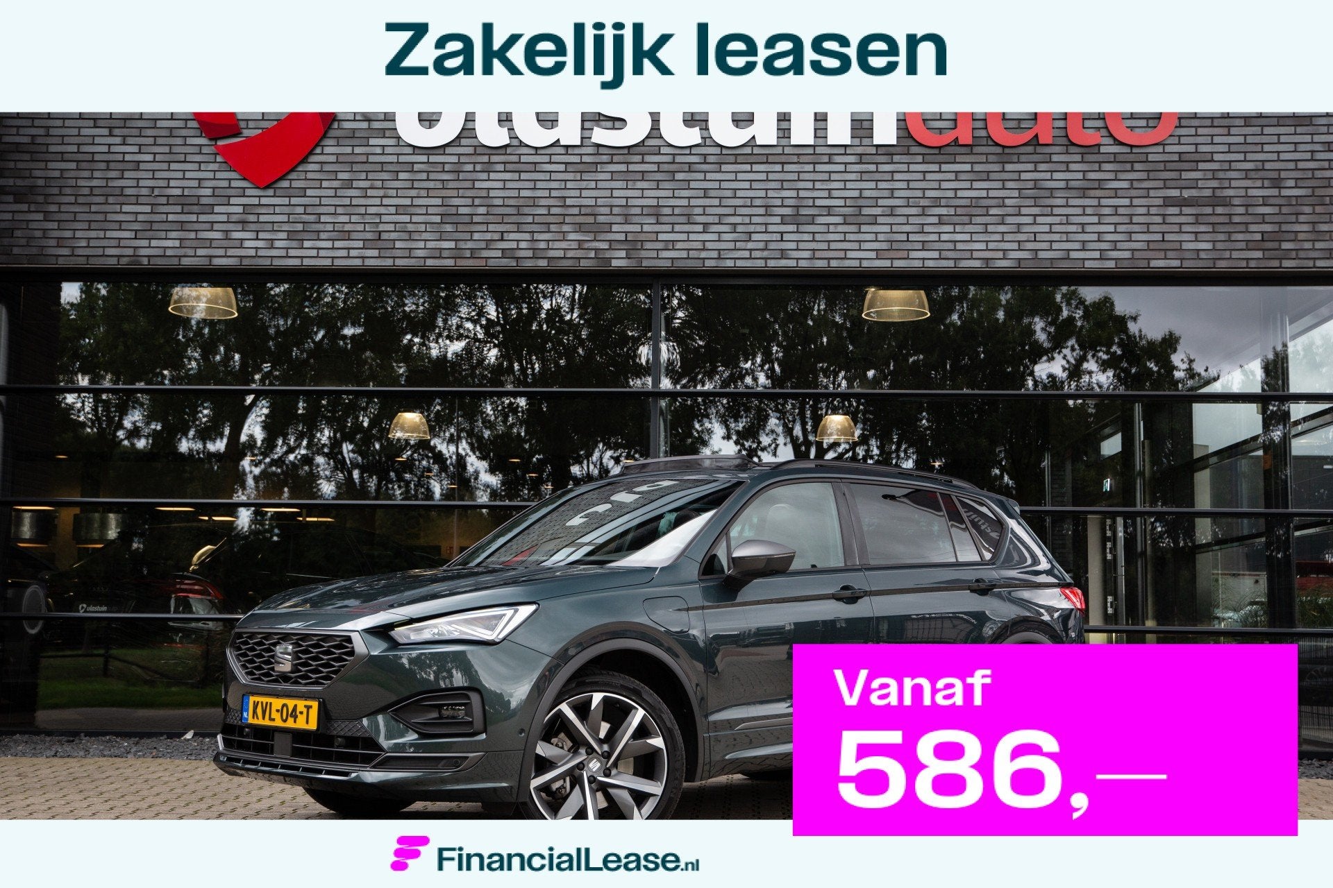 SEAT Tarraco 1.4 TSI e-Hybrid PHEV FR Business , SOH 100%, P, Zwart, 4 cilinders, SUV of Terreinwagen, Lease