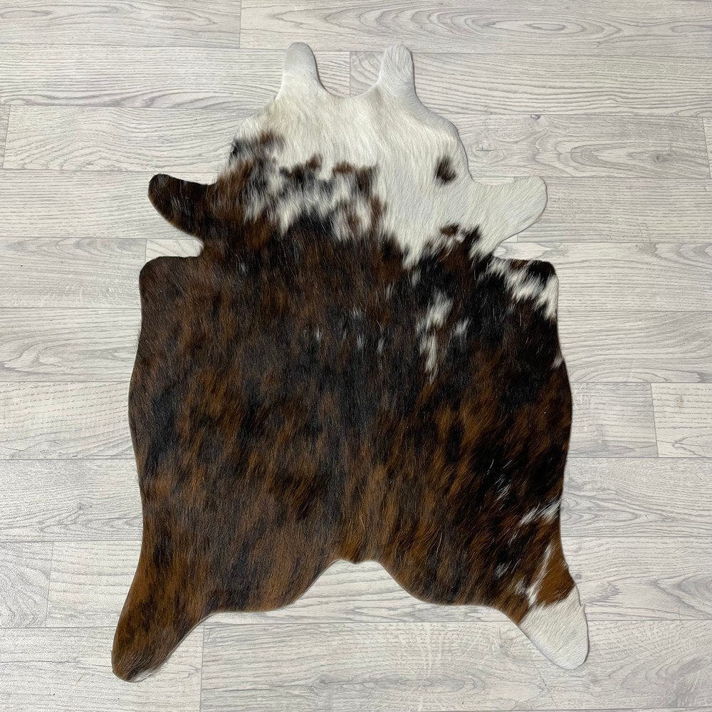 Mini koeienhuid bruin wit zwart 90x60cm #435 | Lederstore, Nieuw, Overige vormen, Zwart, 50 tot 100 cm