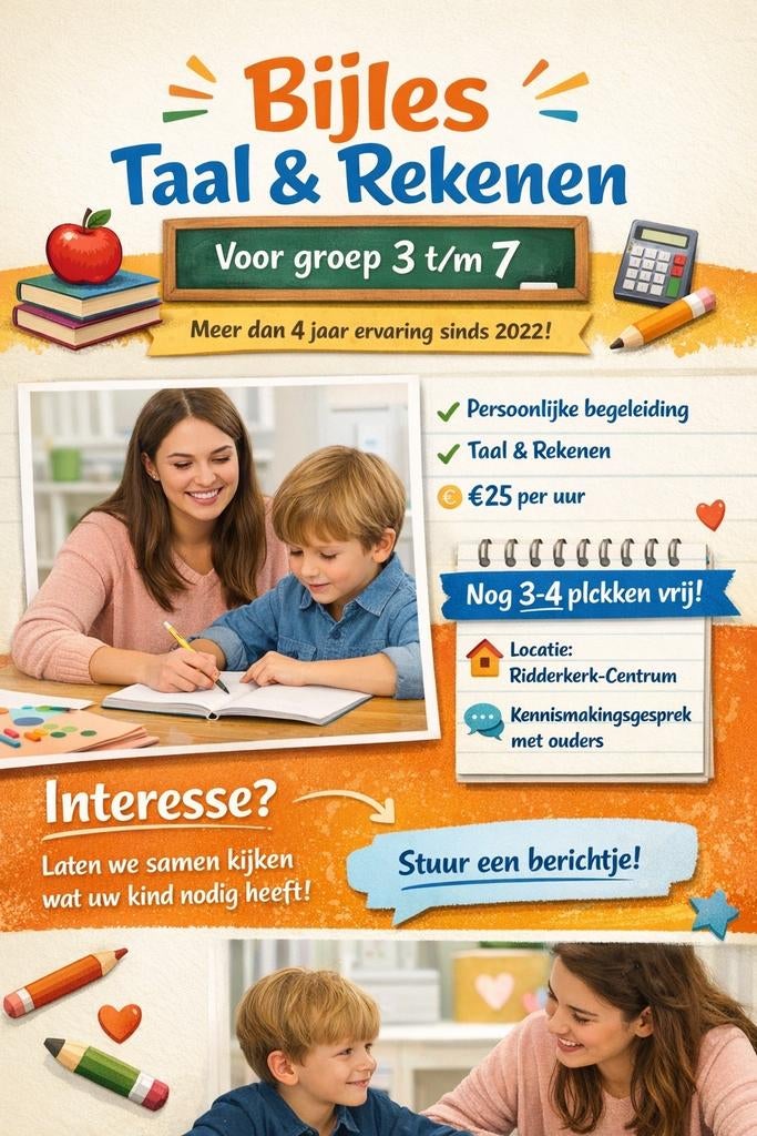 Bijles taal & rekenen groep 3 tm 7, Ophalen, Boek, Taal en Studie