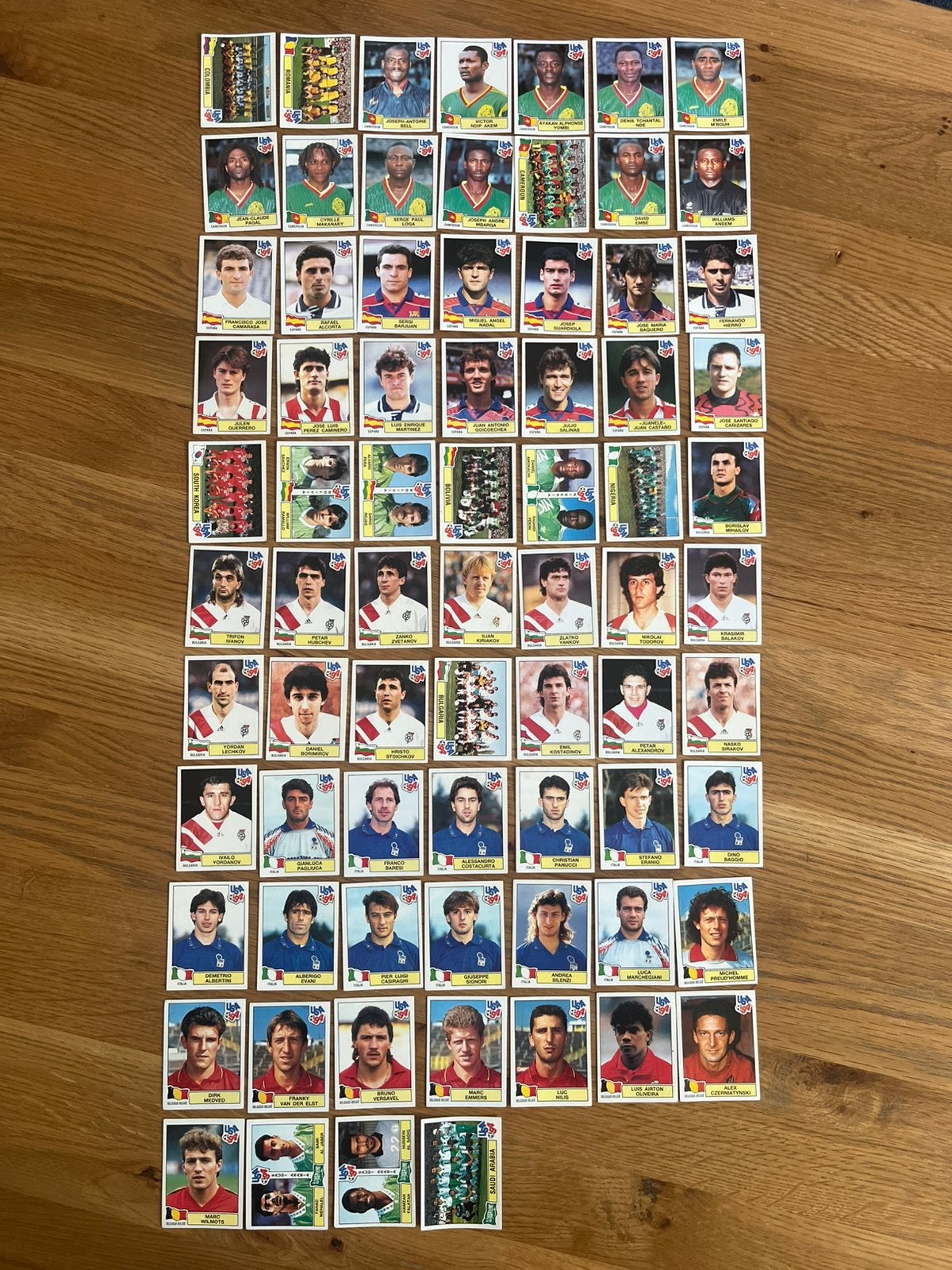 74 Panini voetbalplaatjes WK 1994 USA Guardiola Nilis Baresi, Verzamelen, Verzenden, Zo goed als nieuw, Buitenlandse clubs, Poster, Plaatje of Sticker