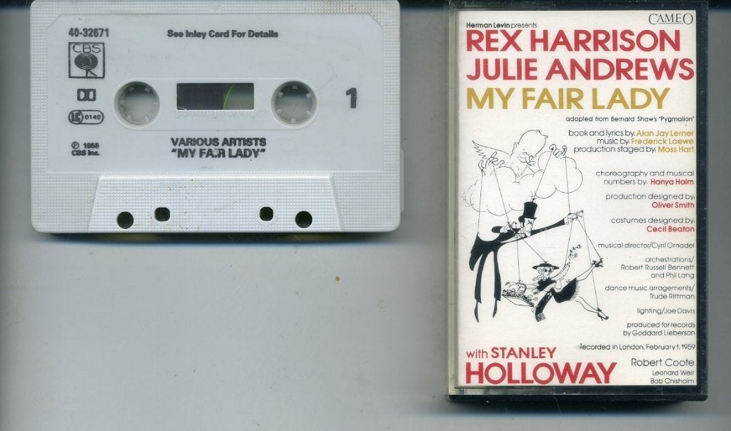 Rex Harrison, Julie Andrews – My Fair Lady 15 nrs cassette, Filmmuziek en Soundtracks, 1 bandje, Ophalen of Verzenden, Zo goed als nieuw