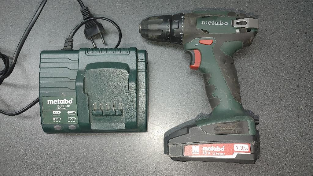 Metabo bs18 accu schroefboormachine 18volt met 1,3amp, Ophalen of Verzenden, Gebruikt, Minder dan 400 watt, Boor- en Schroefmachine