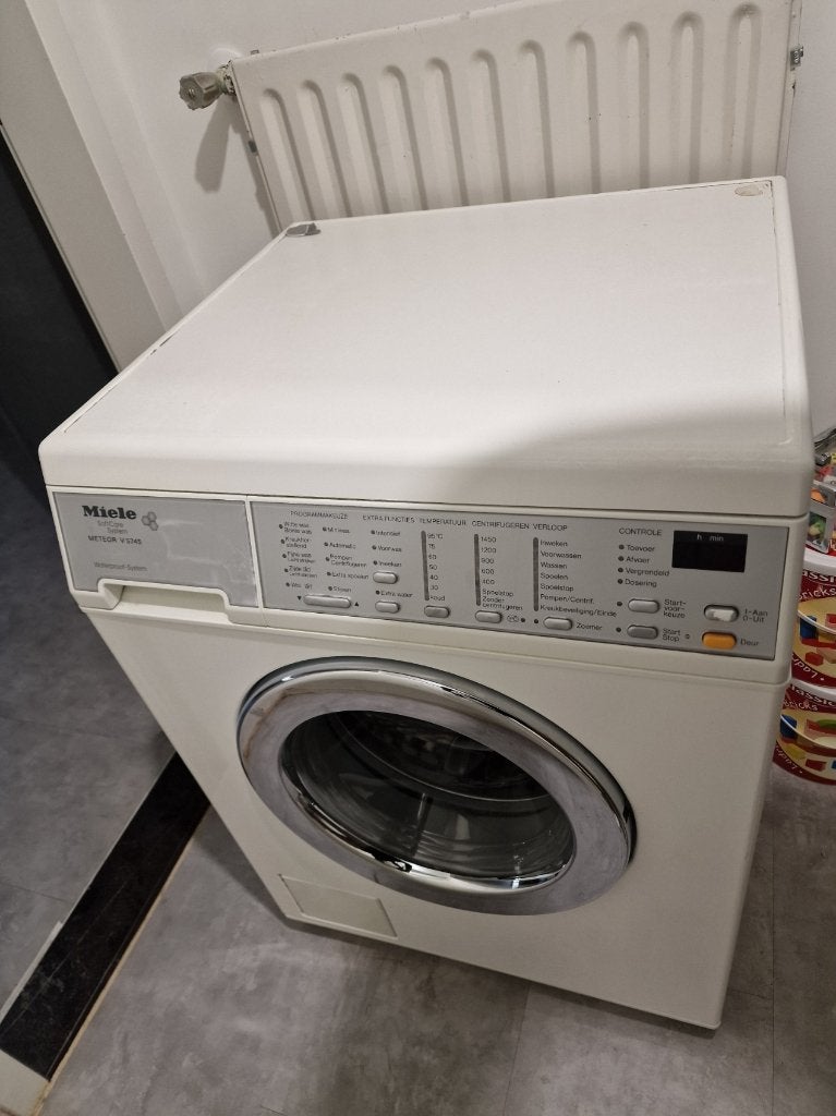 Miele Meteor V 5745 SoftCare System wasmachine, Witgoed en Apparatuur, Wasmachines, Ophalen, Gebruikt, Voorlader, Kort programma