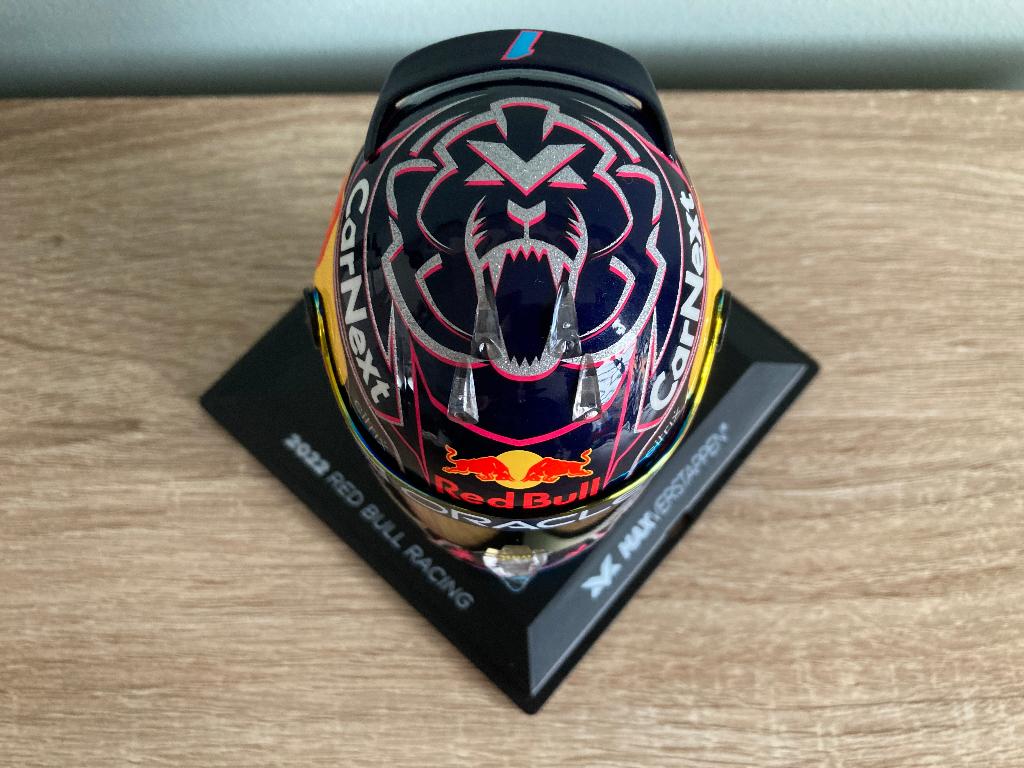 ✅ Max Verstappen 1:4 helm Miami GP 2022 Red Bull Racing RB18, Ophalen of Verzenden, Nieuw, Formule 1