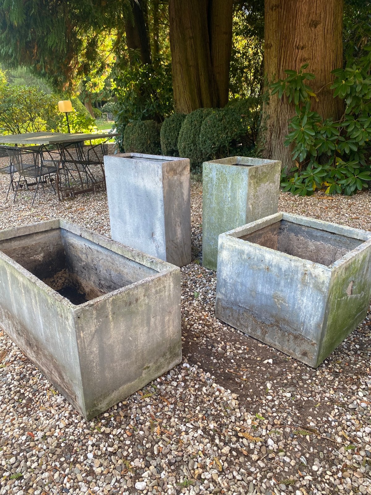 GRATIS OPHALEN: 4 betonnen plantenbakken voor buiten, Tuin en Terras, Ophalen, Gebruikt, 60 tot 100 cm, Beton