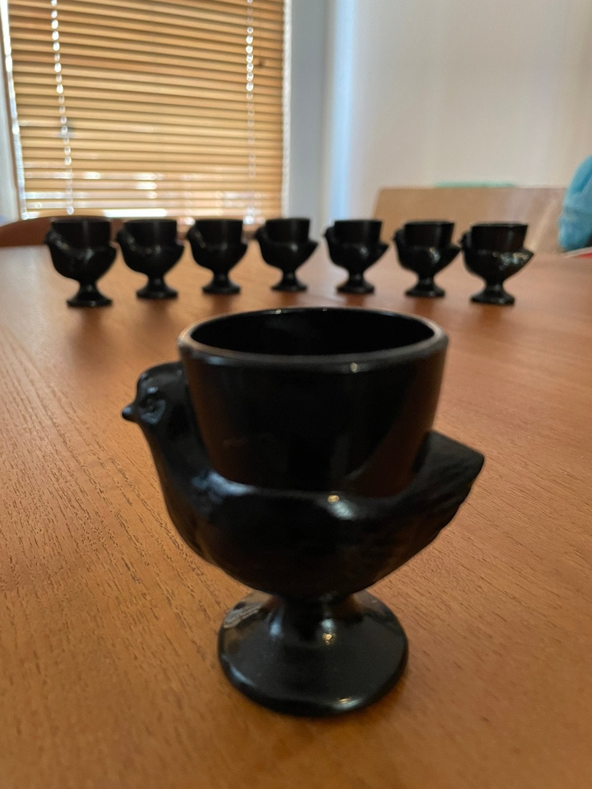 Luminarc France (Arcoroc) vintage kip eierdoppen, jaren ‘70, Huis en Inrichting, Ophalen of Verzenden, Zo goed als nieuw, Glas