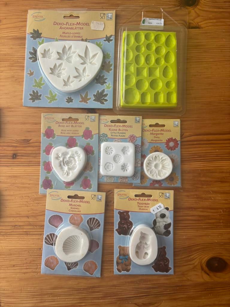 7 siliconen mallen voor fondant, Ophalen, Taarten of Cupcakes, Bakvorm