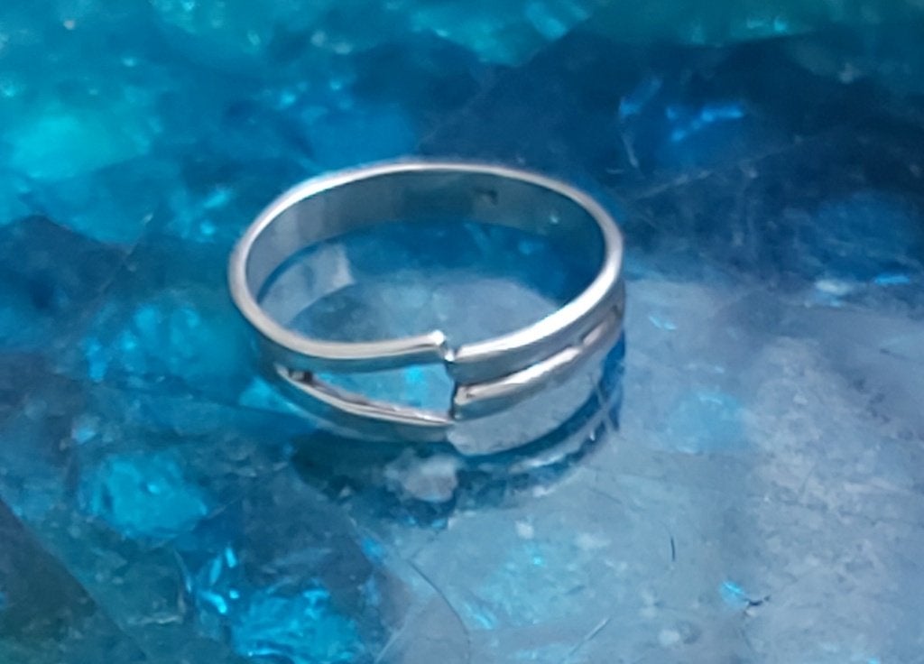 Vintage 835 Zilveren Ring Minimalistisch Design Maat 18., Gebruikt, Ophalen of Verzenden, 17 tot 18, Dame