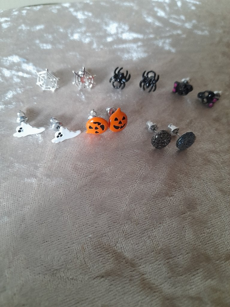 Oorbellen Halloween pompoen, spook, spin, web, doodskop, Overige materialen, Overige kleuren, Ophalen of Verzenden, Zo goed als nieuw