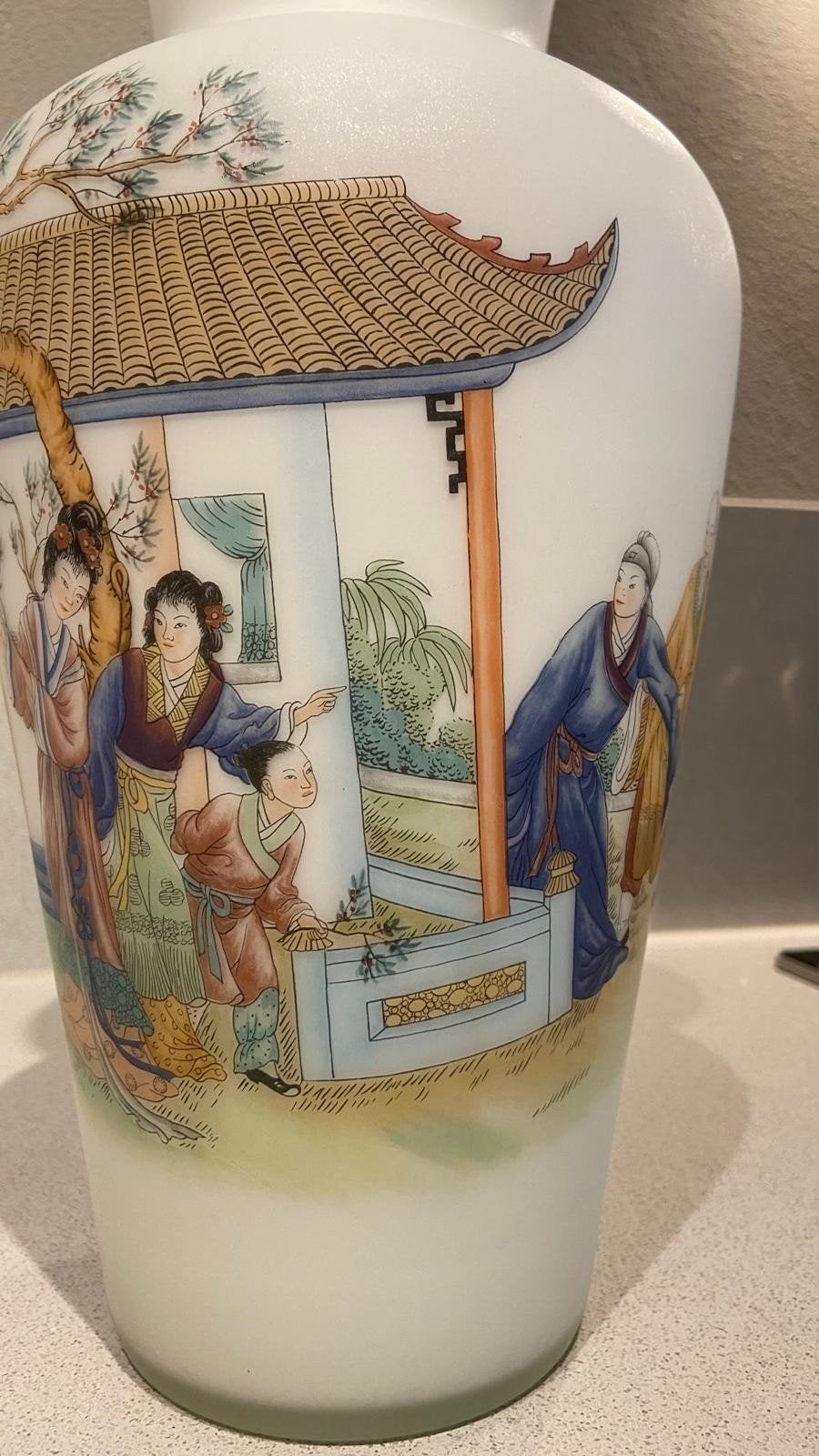 Chinese vaas handbeschilderd., Antiek en Kunst, Antiek | Porselein, Ophalen