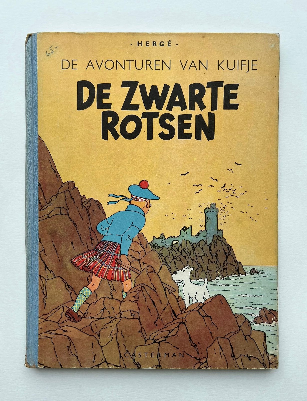 Kuifje - De zwarte rotsen 2e druk 1947 - Hergé, Boeken, Gelezen, Eén stripboek, Ophalen of Verzenden, Hergé