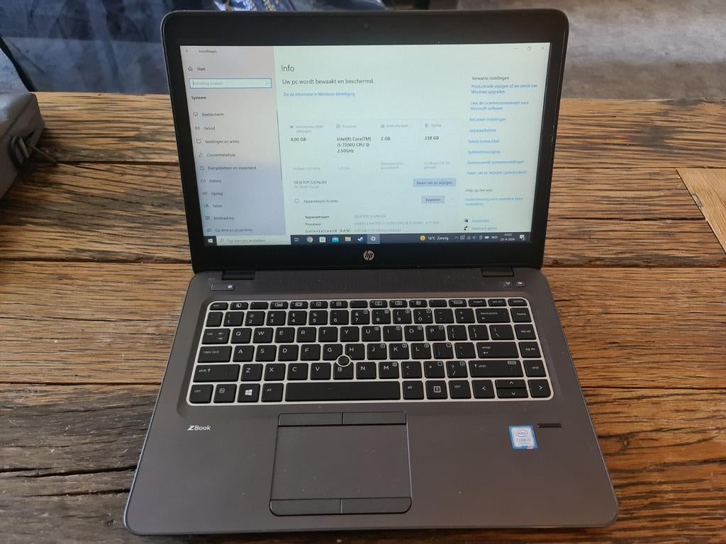HP Zbook 14u G4 - nog prima voor internet en films kijken, Ophalen of Verzenden, Gebruikt, 2 tot 3 Ghz