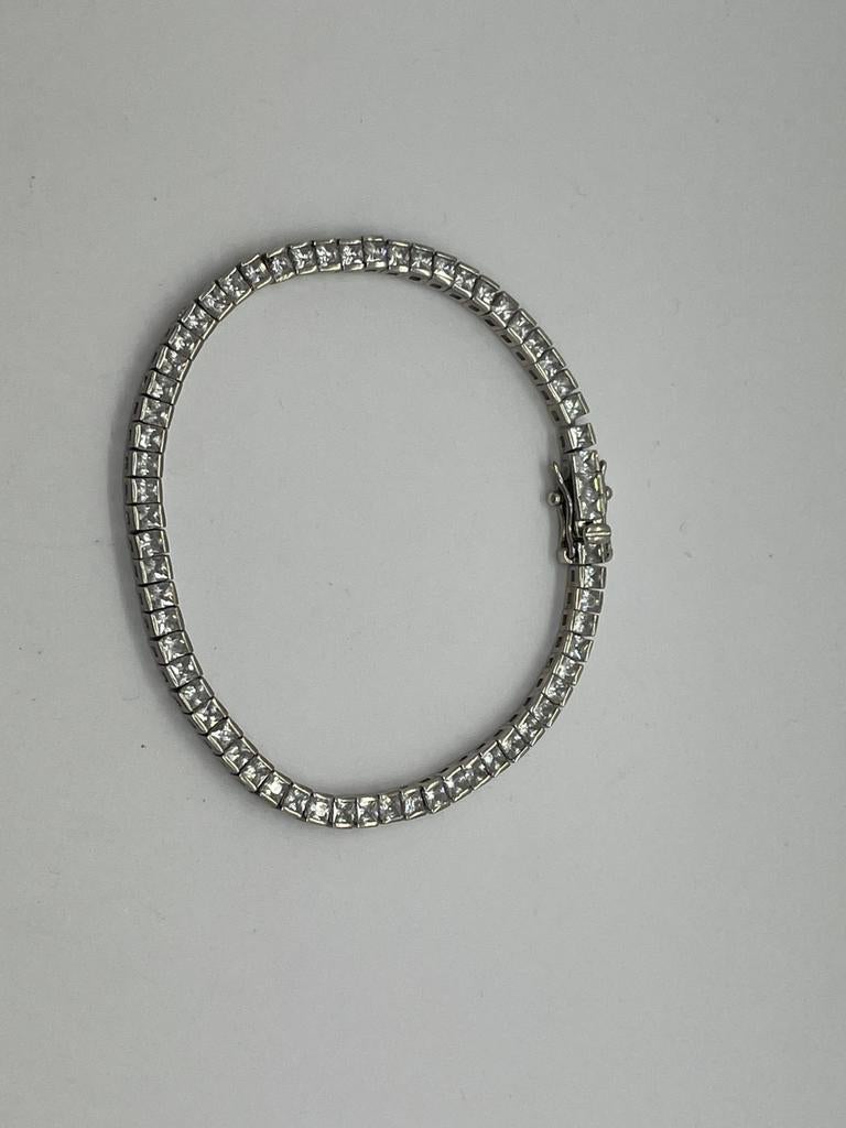 D891 Prachtige zilveren tennisarmband, Ophalen of Verzenden, X, Zilver, Zilver